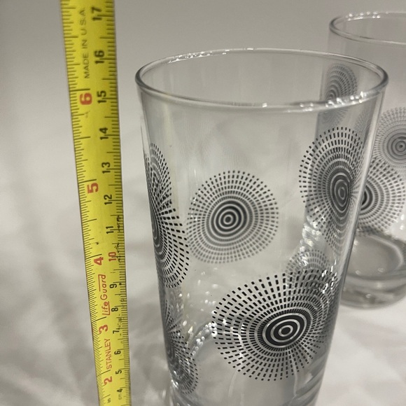 Set of 3 Libbey Royal Norfolk Starburst Atomic Glass Tumblers - 16 oz - Vintage - Picture 9 of 13